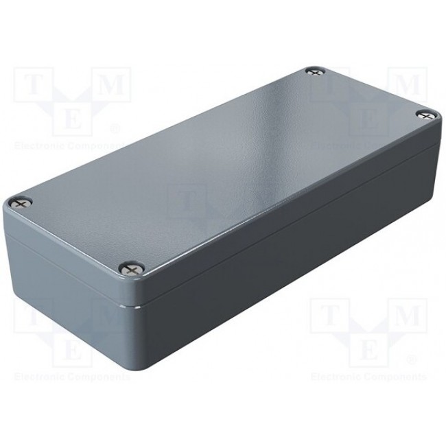 01061503, Aluminium Standard Series Grey Die Cast Aluminium Enclosure, IP66, IK09, Grey Lid, 150 x 64 x 34mm