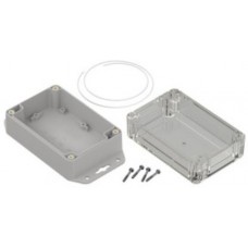 Light Grey ABS, Polycarbonate Enclosure, IP65, Transparent Lid, 121.4 x 81.6 x 60.2mm