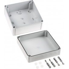 9518000, PK Series Grey Polycarbonate Enclosure, IP66, IK08, Flanged, Grey Lid, 182 x 180 x 111mm