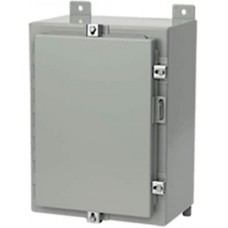 A20H16BLP, Continuous Hinge Enclosure with Clamps LP Type 4, 20x16x8, Gray, Mild Steel