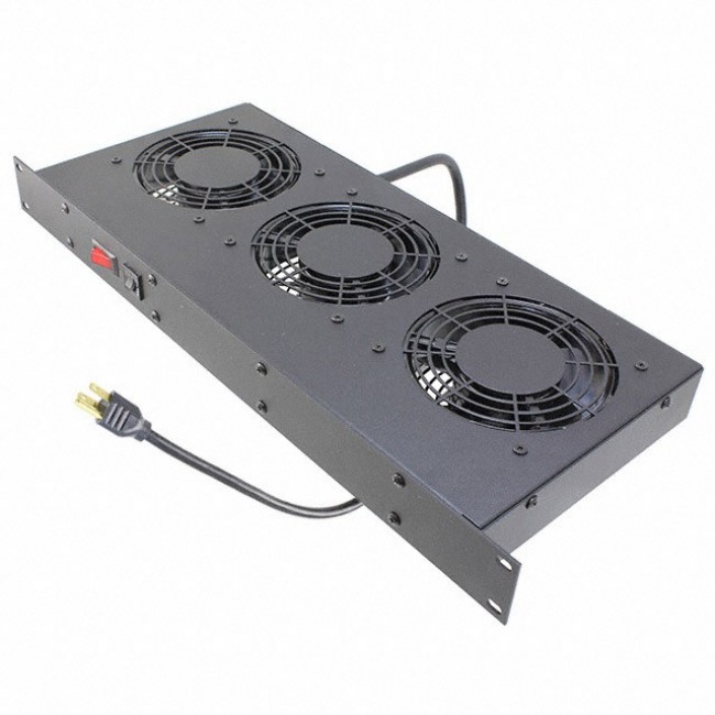 FT300HA1BK, Rack Fan Tray, AC, 3 Fans, 300 CFM 17.01" L x 7.62" W x 1.75" H (432.1mm x 193.5mm x 44.4mm)