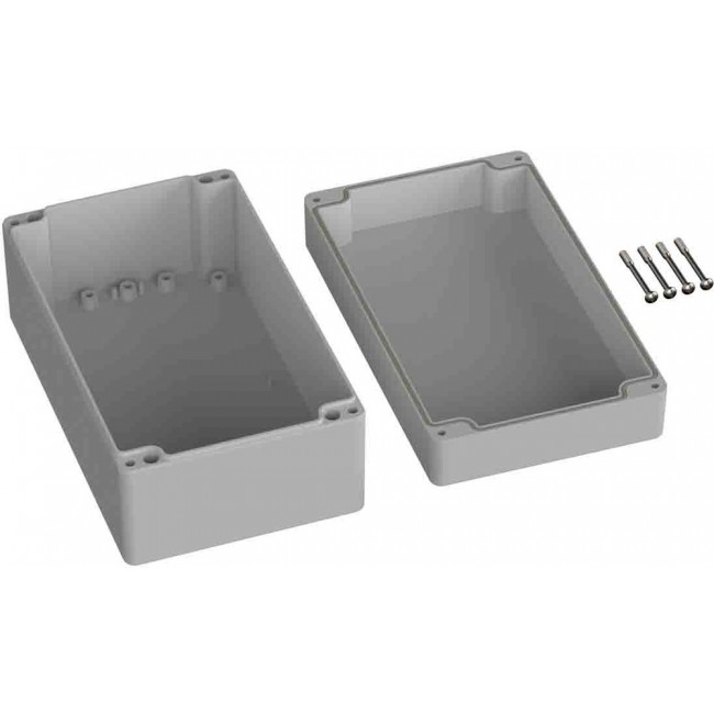 Grey ABS General Purpose Enclosure, IP66, IK07, Grey Lid, 120 x 200 x 90mm