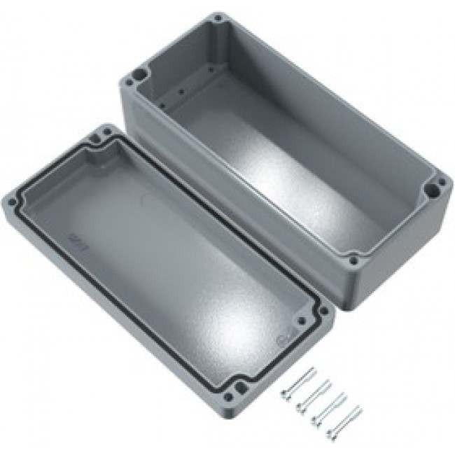 Aluminum enclosure, (L x W x H) 175 x 80 x 57 mm, silver gray (RAL 7001), IP66, 010818060