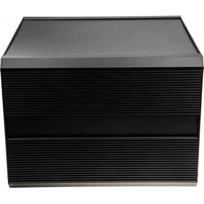 Black Extruded Aluminium Heat Sink Case, IP40, Black Lid, 300 x 300 x 219mm