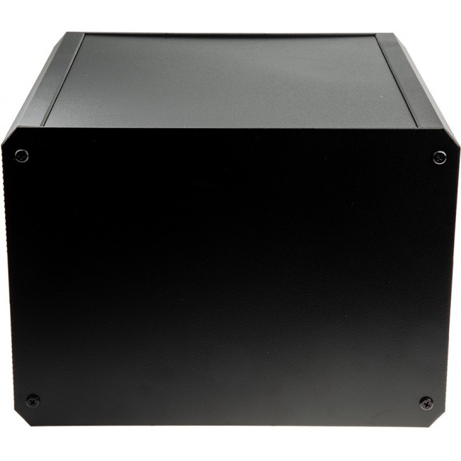 Black Extruded Aluminium Heat Sink Case, IP40, Black Lid, 300 x 300 x 219mm