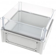 EKOE 180 T + EKOVT, EK Series Grey Polycarbonate Enclosure, IP66, IP67, Flanged, Transparent Lid, 280 x 280 x 180mm