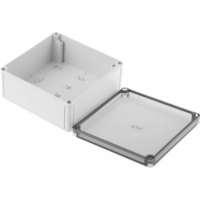 11100701, TK PS Series Grey Polystyrene Enclosure, IP66, Transparent Lid, 182 x 180 x 90mm