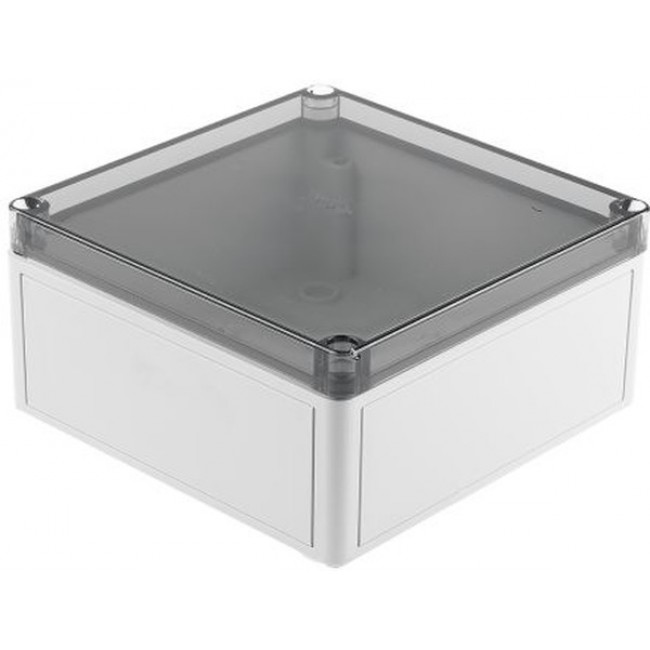 11100701, TK PS Series Grey Polystyrene Enclosure, IP66, Transparent Lid, 182 x 180 x 90mm