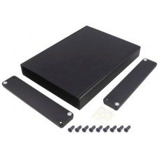 1455R2202BK, Box Aluminum Black End Panel(s) 8.661" L x 6.496" W (219.99mm x 165.00mm) X 1.201" (30.51mm)