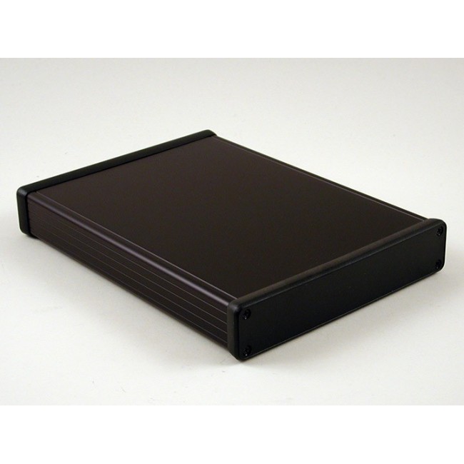 1455R2202BK, 1455 Series Extruded Aluminium Enclosure, IP54, 220 x 165 x 31mm