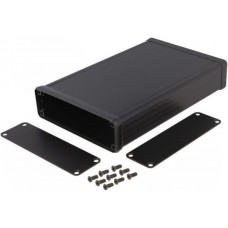 1455L1601BK, Enclosures, Boxes, & Cases MetalEndPanel, Black 160x103x30.5 mm