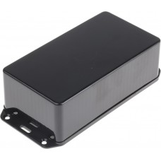 Black ABS Enclosure, IP54, Flanged, Black Lid, 173.4 x 82.4 x 50.5mm