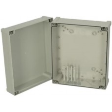 TA 342916, TA Series Grey ABS Enclosure, IP65, IK07, Grey Lid, 344 x 289 x 161.5mm