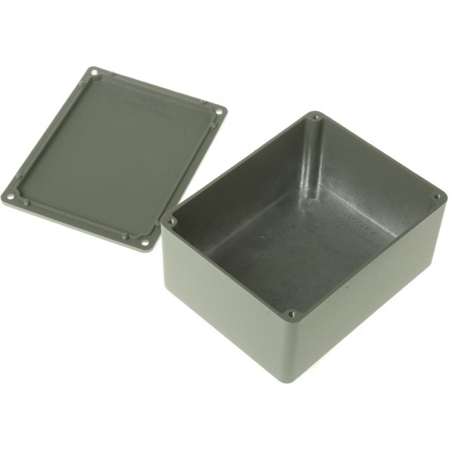 Grey Die Cast Aluminium Enclosure, Grey Lid, 114.7 x 89.7 x 55.1mm