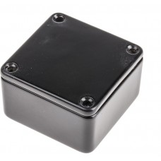 Black Die Cast Aluminium Enclosure, IP54, Black Lid, 50 x 50 x 31mm