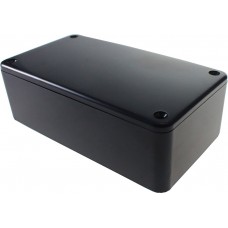 Black ABS General Purpose Enclosure, IP54, Black Lid, 126 x 65 x 40mm