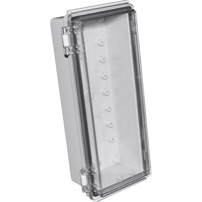 CHDX8-322C, Heavy Duty Hinged Enclosure X8 110x260x100mm Grey / Transparent ABS IP66 / IP67