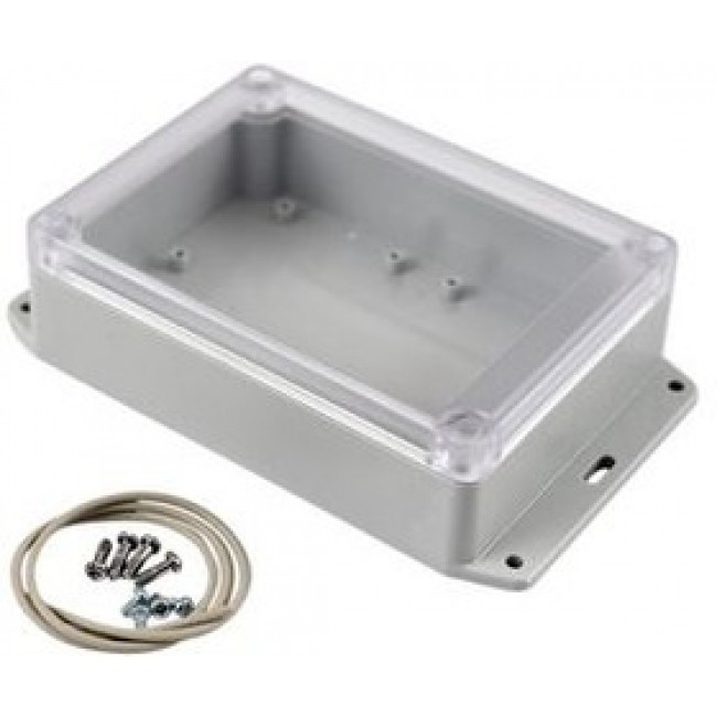 RP1200BFC, Flanged Enclosure with Clear Lid RP 105x145x40mm Off-White Polycarbonate IP65