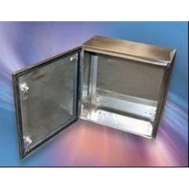 SNB-3746, Light Gray Stainless Steel Wall Mount NEMA Sheet Metal Box - External 20 x 16 x 8 Inches - Internal 14.41 x 18.41 ...