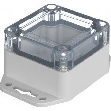 07706064 XM 060604 G WL 7035, Euromas X Series Light Grey Polycarbonate Enclosure, IP66, IP68, IK07, Flanged, Clear Lid, 60 x 60 x 40.1mm