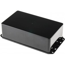 Black ABS Enclosure, IP54, Flanged, Black Lid, 210 x 112 x 61mm