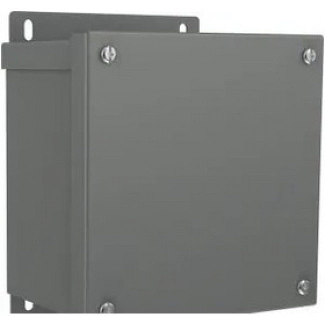 C3R12124ESCNK, Electrical Enclosures N3R J Box, Screw Cover no K/O's - 12 x 12 x 4 - Steel/Gray