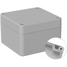 Grey Polycarbonate General Purpose Enclosure, IP66, IK07, Grey Lid, 80 x 82 x 55mm