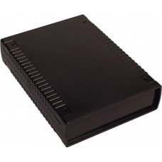 Black ABS Enclosure, IP53, IK06, Black Lid, 185.5 x 136 x 40mm