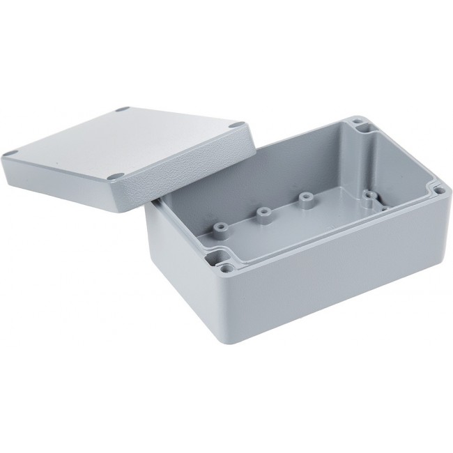 ALN 081306 COMPLETE, Euronord Series Grey Aluminium Enclosure, IP66, IP67, IP68, Grey Lid, 127 x 82 x 57mm