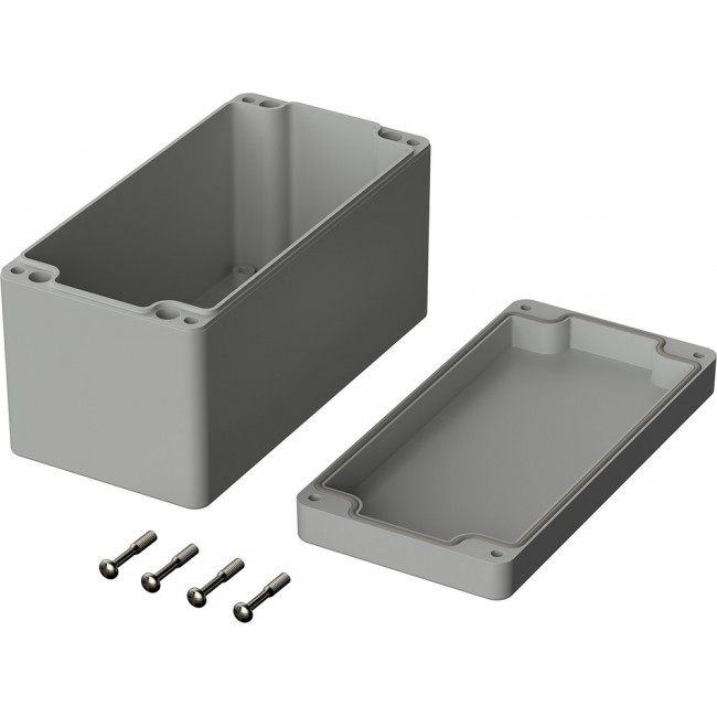 02231094, Euromas Series Light Grey Polycarbonate V0 Enclosure, IP66, IK07, Light Grey Lid, 160 x 80 x 85mm