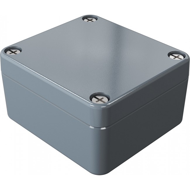 01060603, Aluminium Standard Series Grey Die Cast Aluminium Enclosure, IP66, IK09, Grey Lid, 64 x 58 x 34mm