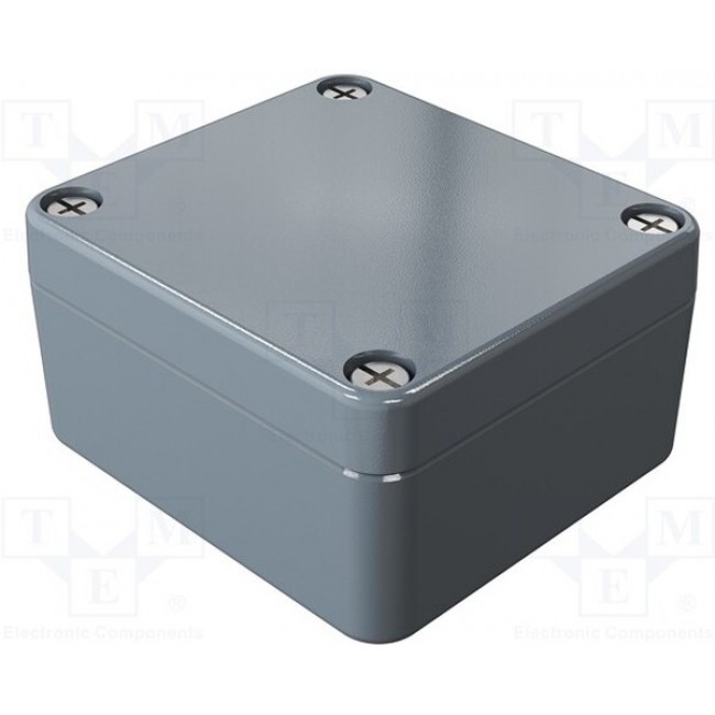 01060603, Aluminium Standard Series Grey Die Cast Aluminium Enclosure, IP66, IK09, Grey Lid, 64 x 58 x 34mm