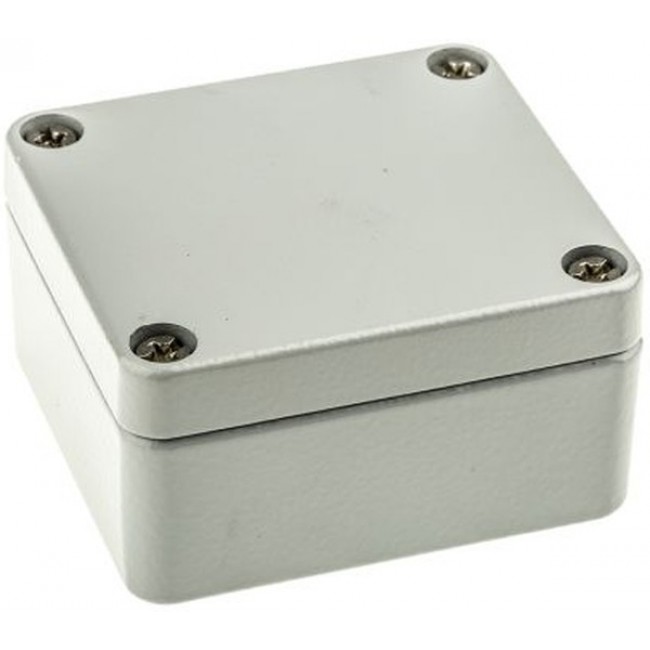 01060603, Aluminium Standard Series Grey Die Cast Aluminium Enclosure, IP66, IK09, Grey Lid, 64 x 58 x 34mm