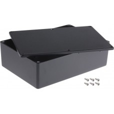 Black Die Cast Aluminium Enclosure, Black Lid, 171.9 x 120.9 x 55mm