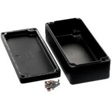 1590Z130BK, Enclosures, Boxes, & Cases Heavy Duty Aluminum 6.91x1.7x3.2"Black