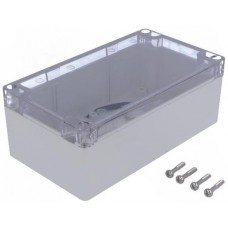 1554J2GYCL, Enclosures, Boxes, & Cases General Enclosure - Grey/Clear Lid - 6.3 x 3.5 x 2.4in - Polycarbonate - N4X