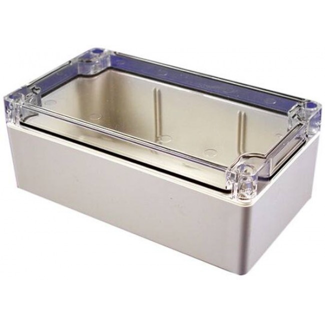 1554J2GYCL, Enclosures, Boxes, & Cases General Enclosure - Grey/Clear Lid - 6.3 x 3.5 x 2.4in - Polycarbonate - N4X