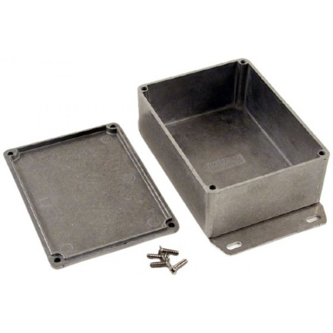 1590SF, Diecast Aluminum Enclosures w/ Bottom Flange, Unpainted, 4.35" x 3.21" x 1.57" (LxWxH)