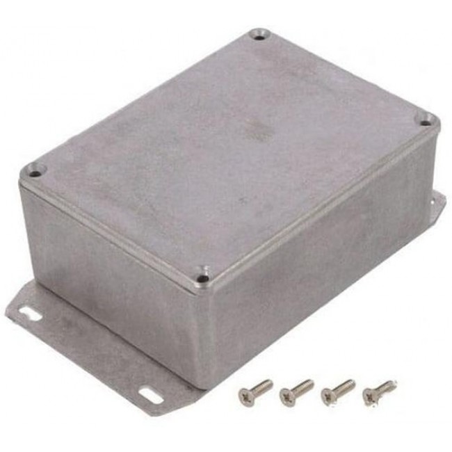 1590SF, Diecast Aluminum Enclosures w/ Bottom Flange, Unpainted, 4.35" x 3.21" x 1.57" (LxWxH)