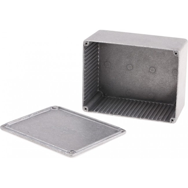 RTM5007/17-NAT, 5000 Series Grey Die Cast Aluminium Enclosure, IP54, Grey Lid, 121 x 95 x 61mm