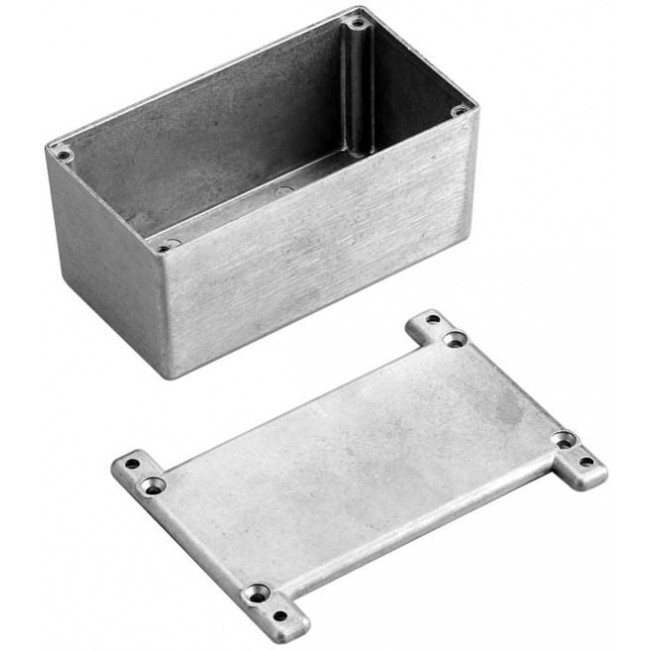 CU-5472, Enclosures, Boxes, & Cases Econobox Diecast Aluminum Box with Mounting Bracket Cover (4.8 X 3.2 X 2.3 In)