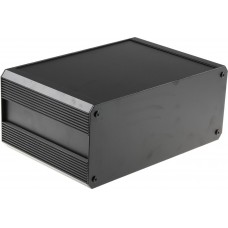 Black Extruded Aluminium Heat Sink Case, IP40, Black Lid, 200 x 300 x 130mm