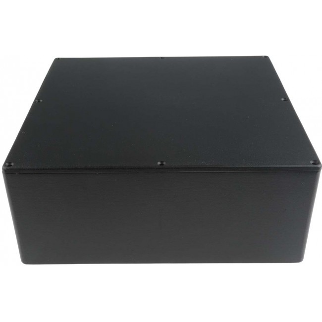 Black Die Cast Aluminium Enclosure, Black Lid, 250 x 250 x 100mm