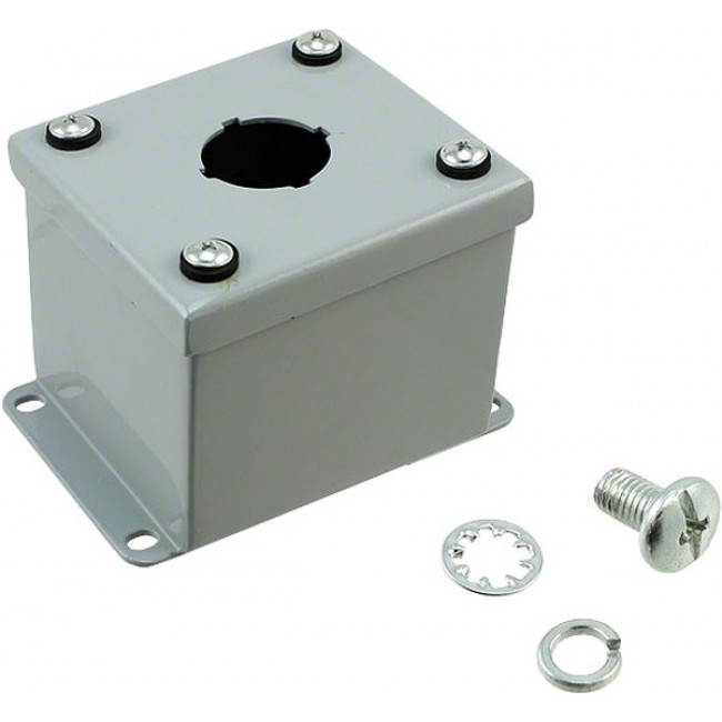 SPB-3921, Gray Steel Wall Mount Push Button Box - External 3.5 x 3.25 x 2.75 Inches - Internal 2.75 x 2.75 x 2.77 Inches