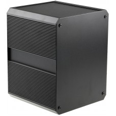 Black Extruded Aluminium Heat Sink Case, IP40, Black Lid, 200 x 200 x 264mm