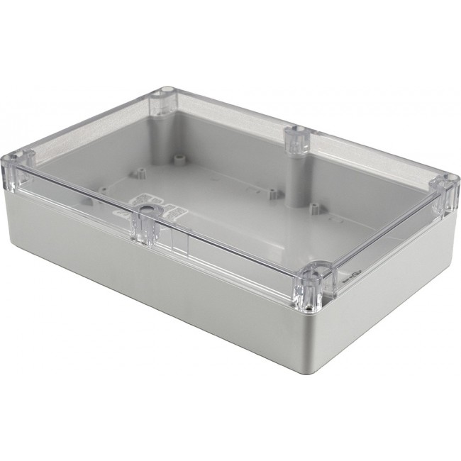 1554VAL2GYCL, Enclosures, Boxes, & Cases General Enclosure - Grey/Clear Lid - 9.4 x 6.3 x 2.4in - Polycarbonate - N4X