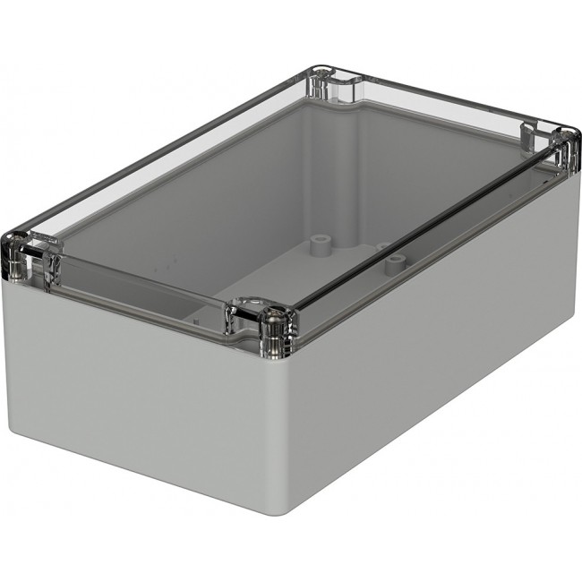 PC enclosure, (L x W x H) 200 x 120 x 75 mm, light gray/transparent (RAL 7035), IP65, 02221100