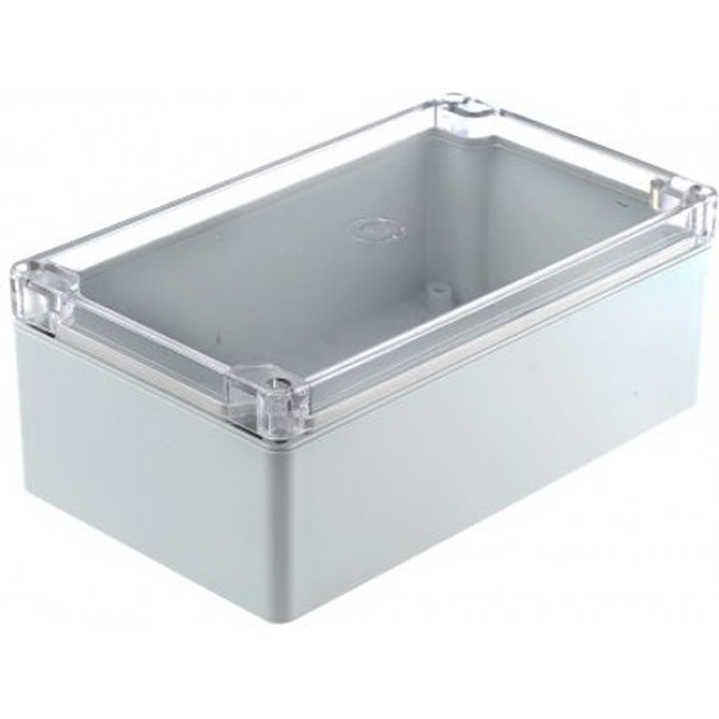 PC enclosure, (L x W x H) 200 x 120 x 75 mm, light gray/transparent (RAL 7035), IP65, 02221100