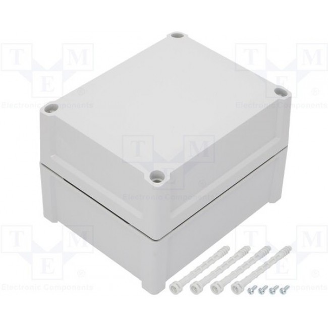 TA 201614, TA Series Grey ABS Enclosure, IP65, IK07, Grey Lid, 201 x 163 x 142.5mm