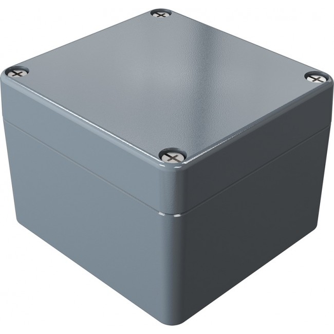 01080806, Aluminium Standard Series Grey Die Cast Aluminium Enclosure, IP66, IK09, Grey Lid, 80 x 75 x 57mm